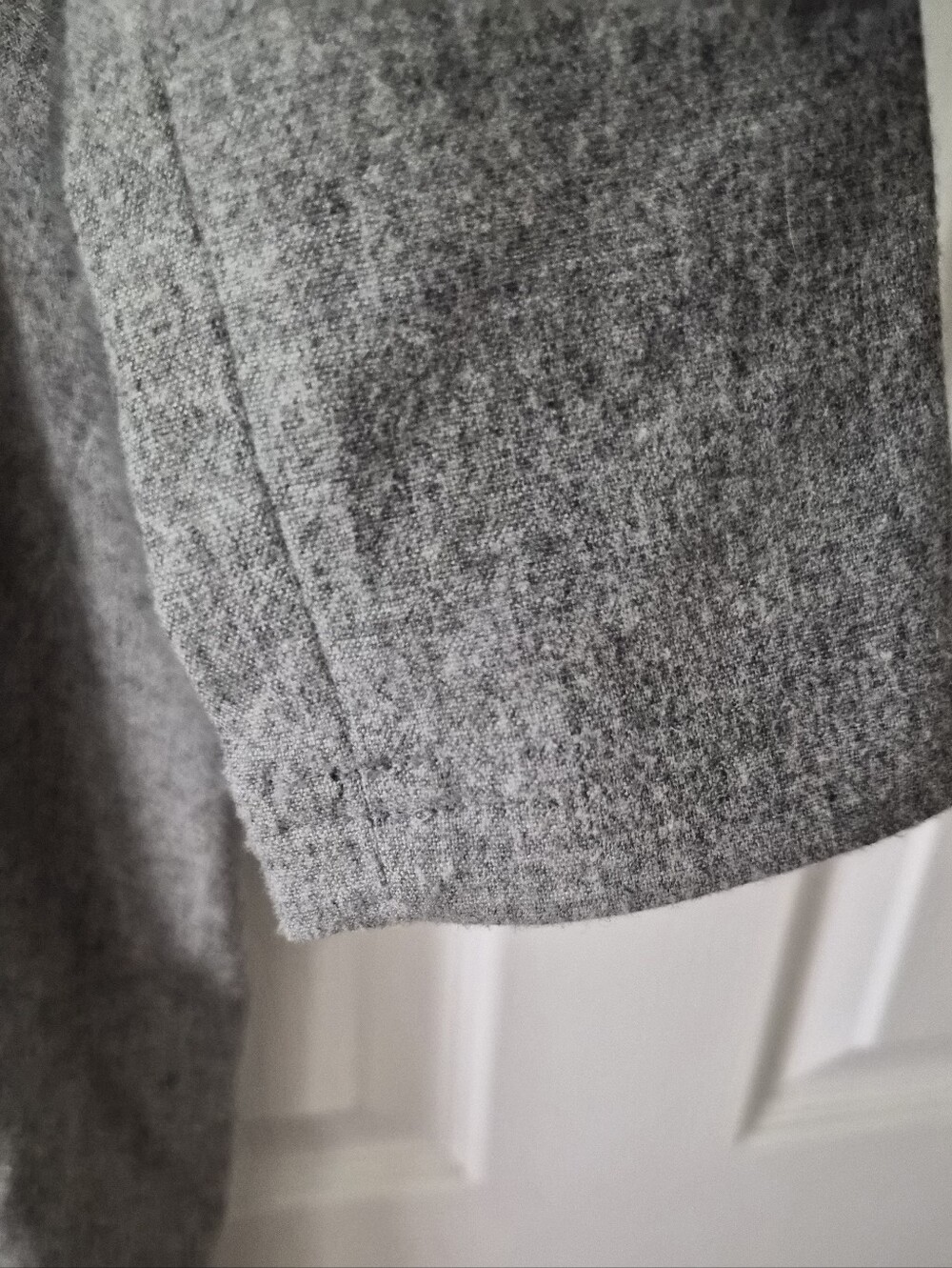 Totême Twisted Grey Melange Asymmetric Flannel Long Sleeve Midi Dress DK36 US6 S - Picture 10 of 14